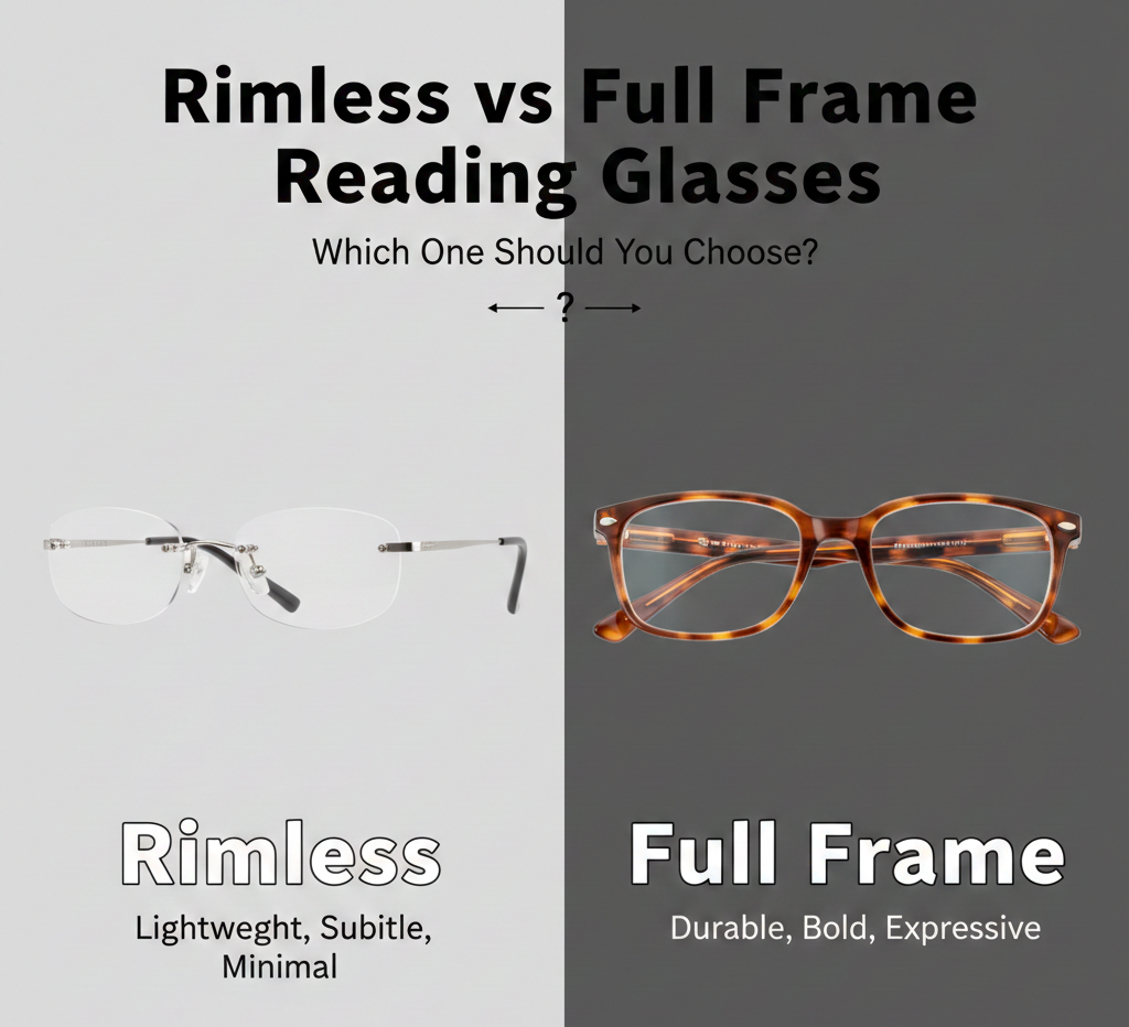 Rimless vs Full Frame Reading Glasses – Which One Should You Choose?